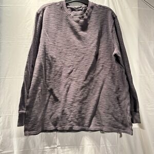 Apt 9 Men's Sweater Size XL Gray Cotton Blend Raglan Waffle Thermal 2 Spots From